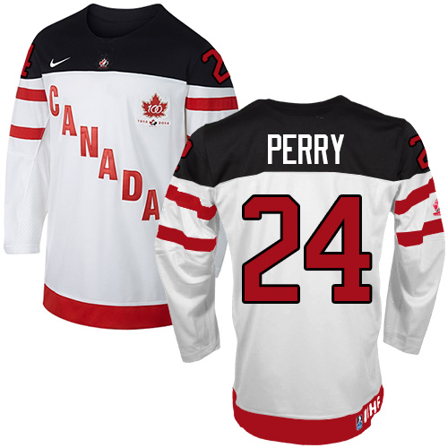 Olympic Hockey Corey Perry Authentic Herren Weiß – Team Canada #24 100th Anniversary